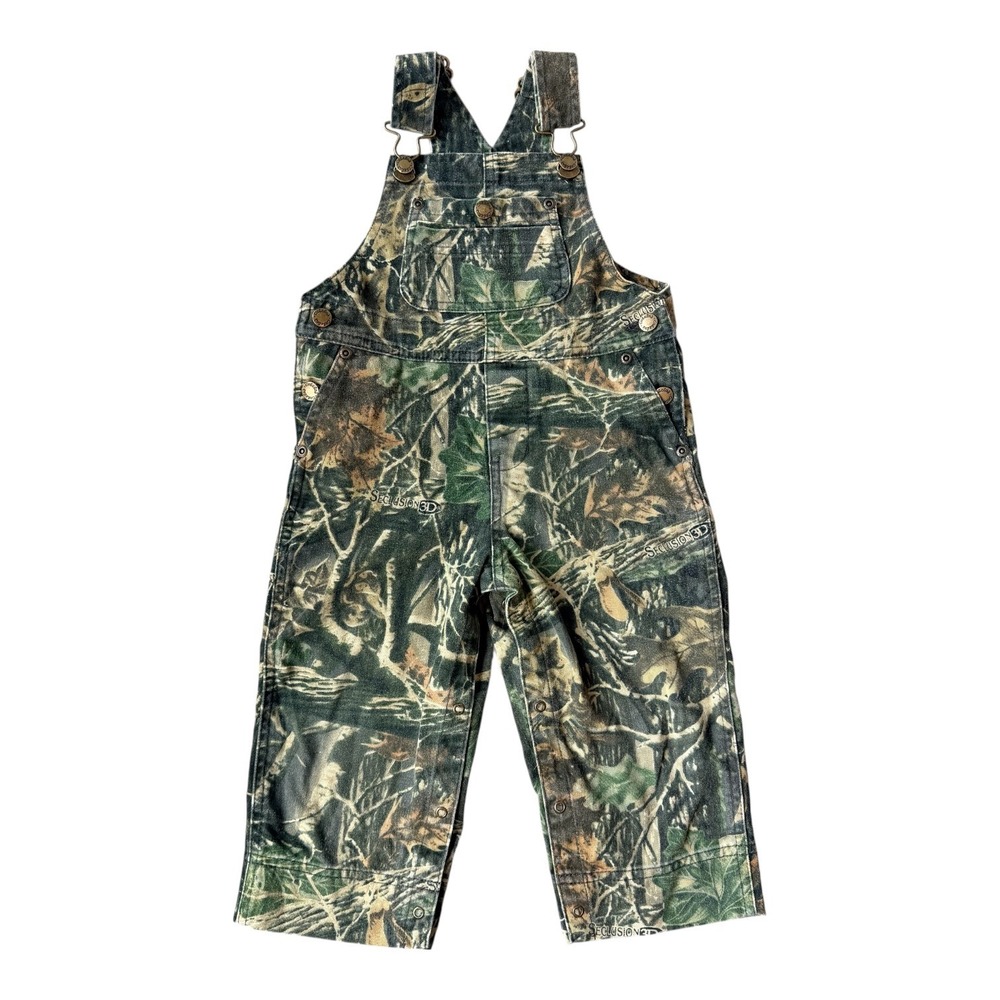 Cabela's Kids 3D Camo Bib Overalls 2T Seclusion Camouflage Hunting Snap‎ Leg